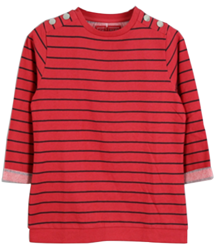 Red Perry Stripe Shirt  65  Polyester 35  Cotton, Inside Brushed, Y,D  260g
