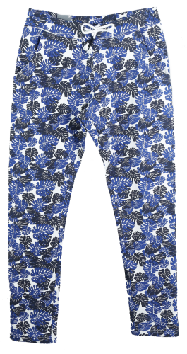 Taya Blue Pants  95  Cotton 5  Elastane, French Terry,  AOP,  230g